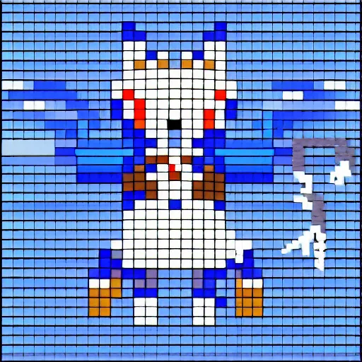 Prompt: a blue fox, game sprite 8-bit pixel art