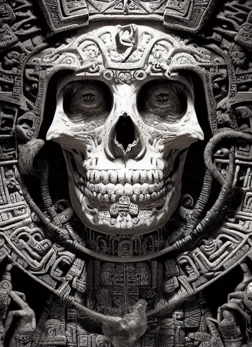 Image similar to digital _ painting _ of _ cizkin god of death mayan _ by _ filipe _ pagliuso _ and _ justin _ gerard _ symmetric _ fantasy _ highly _ detailed _ realistic _ intricate _ port