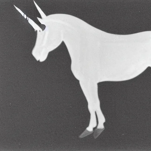 Image similar to the radiography of a unicorn. Side view.