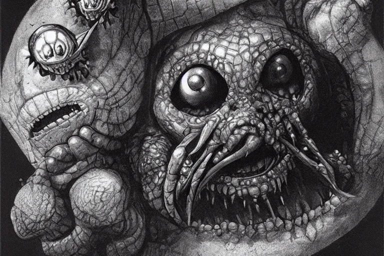 Image similar to a dangerous beholder from dungeons and dragons, by greg rutowski, dave seeley, jim burns. photorealistic