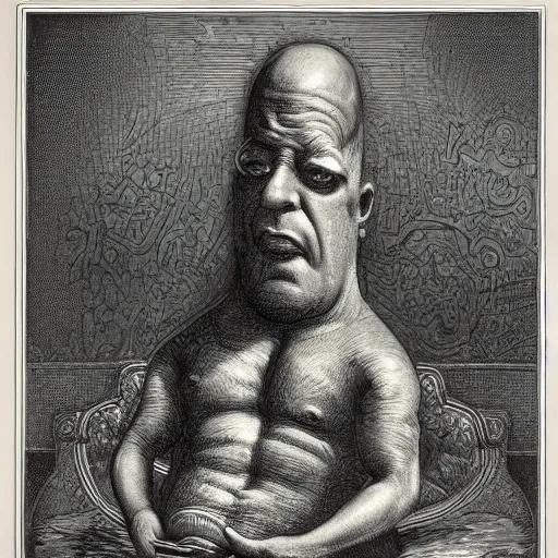 Image similar to Homer Simpson by Gustave Doré