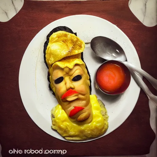 Image similar to Donald Trump omelette, food photography