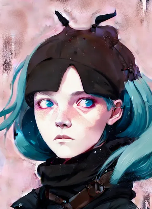 Prompt: highly detailed portrait of a urban punk lady student, blue eyes, hoodie, white hair by atey ghailan, by greg rutkowski, by greg tocchini, by james gilleard, by joe fenton, by kaethe butcher, gradient black, brown and pink color scheme, grunge aesthetic!!! ( ( graffiti tag wall background ) )