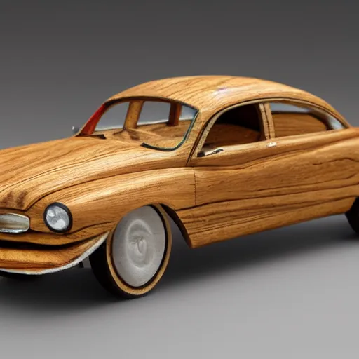 Prompt: russian car made out of wood, 4k, Hyperrealistic photo, Exquisite detail