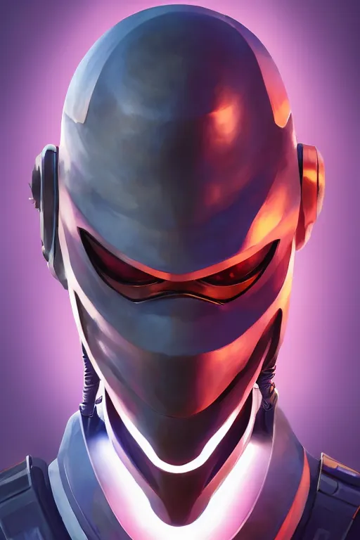 Image similar to epic mask helmet robot ninja portrait stylized as fornite style game design fanart by concept artist gervasio canda, behance hd by jesper ejsing, by rhads, makoto shinkai and lois van baarle, ilya kuvshinov, rossdraws global illumination radiating a glowing aura global illumination ray tracing hdr render in unreal engine 5