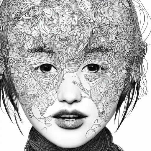 Prompt: the face of a ridiculously beautiful and cute japanese girl partially made of tomatoes and grass, an ultrafine detailed illustration by james jean, final fantasy, intricate linework, bright colors, behance contest winner, vanitas, angular, altermodern, unreal engine 5 highly rendered, global illumination, radiant light, detailed and intricate environment