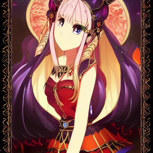 Image similar to portrait of ereshkigal the goddess of the netherworld, anime fantasy illustration by tomoyuki yamasaki, kyoto studio, madhouse, ufotable, trending on artstation