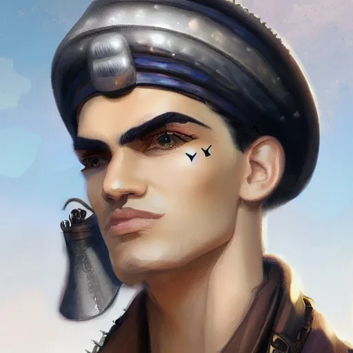Prompt: Portrait of a young clean shaven steampunk egyptian prince, highly detailed, smooth, sharp focus, artstation, illustration, digital art by WLOP