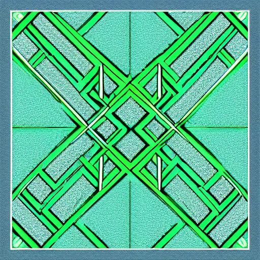 Prompt: vector lines of geometric storefront light green, light blue, light yellow, light purple, digital art