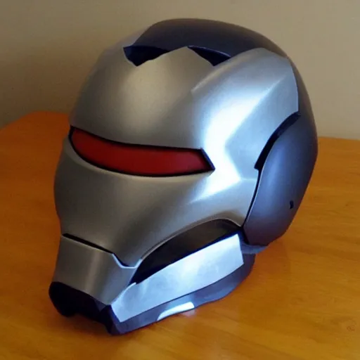 Prompt: ironman helmet made out of cheese