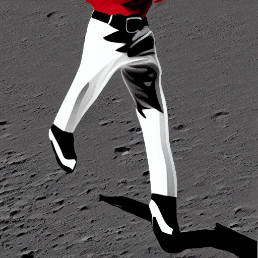 Image similar to michael jackson moonwalking on the moon, detailed digital art