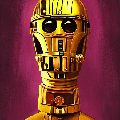 Image similar to portrait of c - 3 p 0 by greg ruthkowski