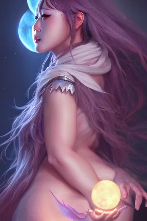 Prompt: gorgeous!!! hyper - realistic moonbow sorceress casting a spell | drawn by wlop, drawn by jeehyung lee, drawn by artgerm | intricate, highly detailed, digital painting, character design, concept art, illustration, artstation