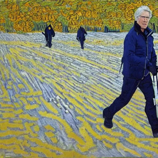 Image similar to richard gere nordic walking by van gogh