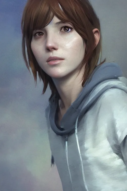 Prompt: detailed concept art portrait of max caulfield from life is strange, on a depth of field background, artstation, award - winning realistic sci - fi concept art by jim burns and greg rutkowski, beksinski, a realism masterpiece, expressive color palette, james gilleard, bruegel, alphonse mucha, and yoshitaka amano