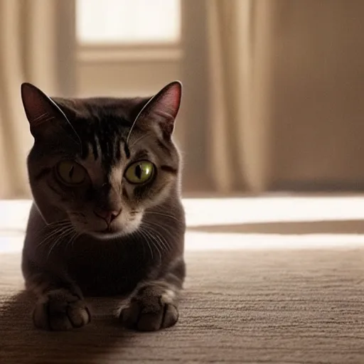 Image similar to a still of a cat as steve buscemi, highly detailed movie still, 4 k, marvel cinematic