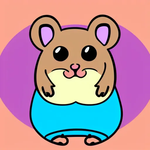 Prompt: cartoon, fat hamster, colorful, pastel, bright, simple lines, clean cut, vector
