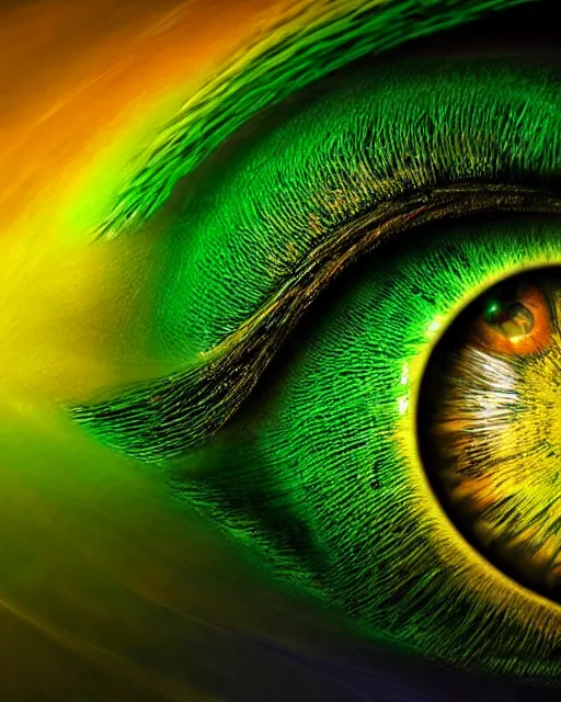 Image similar to hyper realistic photo of beautiful green eye reflecting a sky full of a billion stars, hyper realistic, fractal art, art station, coherent design, symmetrical, vivid colour, complementary colour, golden ratio, detailed, sharp lines, intricate, rainbow shift, in unreal 3 d engine, ray tracing, octane render