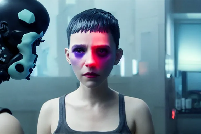 Image similar to vfx film, love death and robots, flat color profile low - key lighting award winning photography arri alexa cinematography, hyper real photorealistic cinematic, atmospheric cool colorgrade