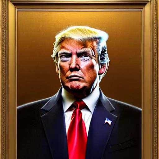 Image similar to highly detailed full portrait of donald trump, art by donato giancola and ruan jia and carl larsson and magali villeneuve. trending on artstation, intricate details, energetic composition, golden ratio, concept art, illustration, elegant art