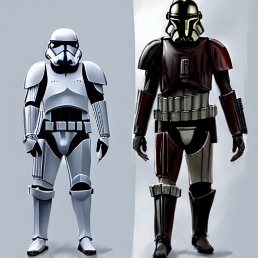 Image similar to an extremely long shot of an imperial stormtrooper walking concept art by Doug Chiang cinematic, realistic painting, high definition, very detailed, extremely high detail, photo realistic, symmetrical, concept art, the Mandalorian concept art style