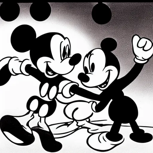 Image similar to the Mickey Mouse character at Disneyland beating up a child