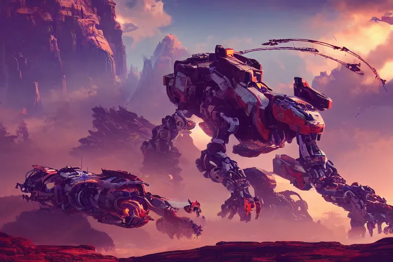 Image similar to rollerback machine mecanical creature robot of horizon forbidden west horizon zero dawn bioluminiscence global illumination ray tracing hdr fanart arstation by ian pesty and alena aenami artworks in 4 k