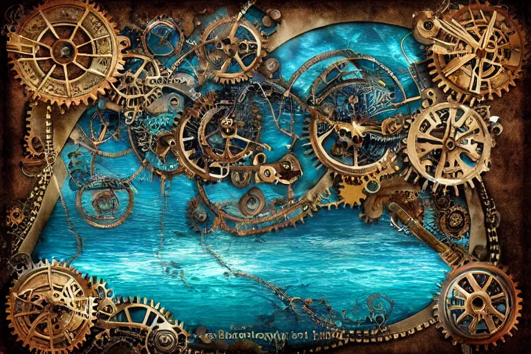 Image similar to steampunk ocean