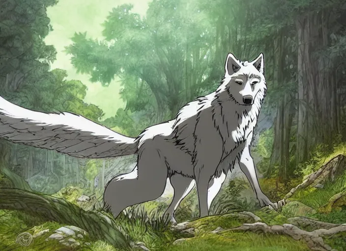 beautiful anime painting of a werewolf white | Stable Diffusion | OpenArt