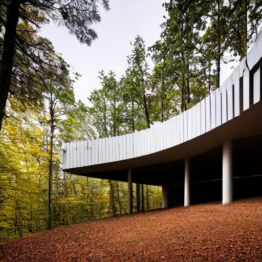 Image similar to a building in the middle of a forest, architecture