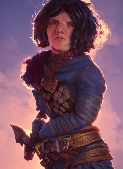 Prompt: A fantasy comic book style portrait painting of a halfling thief, unreal 5, DAZ, hyperrealistic, octane render, cosplay, RPG portrait, dynamic lighting