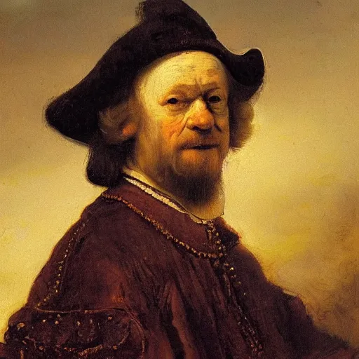 Prompt: a portrait of a frikandel painted by Rembrandt van Rijn