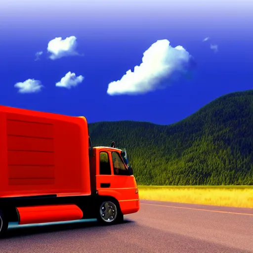 Prompt: a big truck, isolated, gradient background