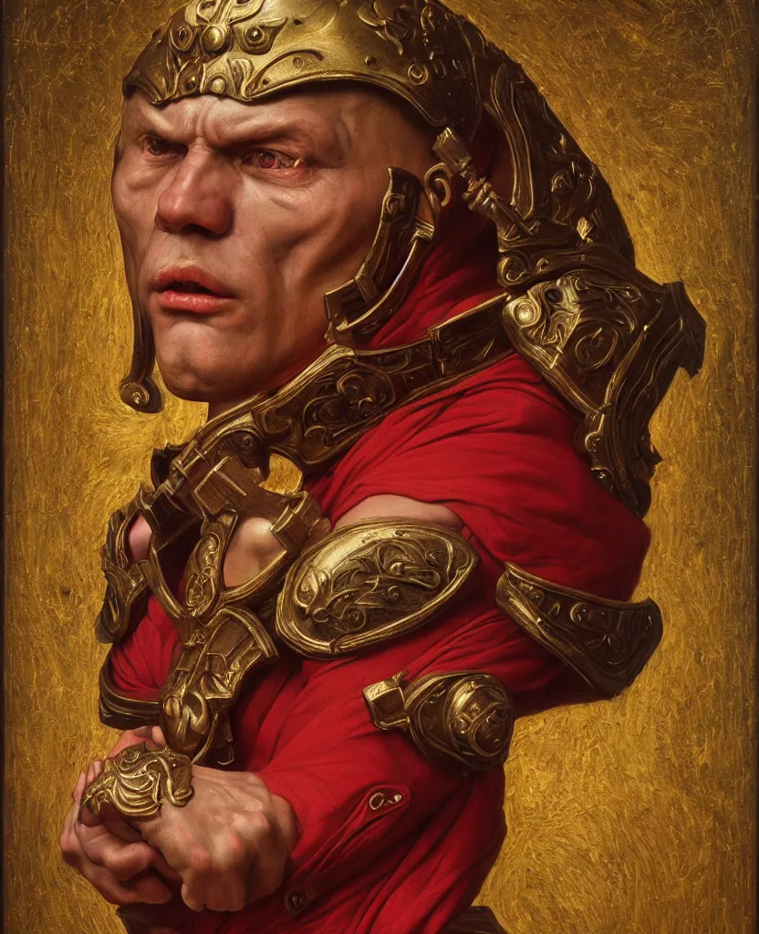 Prompt: a painting of ultradetailed collectible card from one he - man, a flemish baroque by dino valls, trending on zbrush central, classical realism, flemish baroque, hyper realism, chiaroscuro