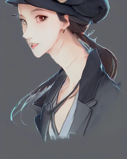 Image similar to girl with beret, sharp details, sharp focus, elegant, highly detailed, illustration, by Jordan Grimmer and greg rutkowski and PiNe(パイネ) and 薯子Imoko and 香川悠作 and wlop and maya takamura, intricate, beautiful, Trending artstation, pixiv, digital Art