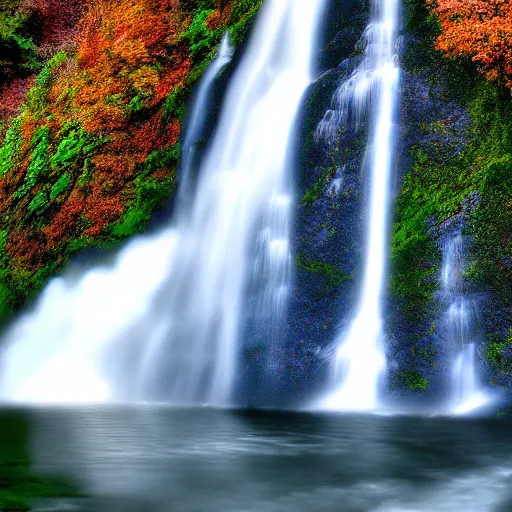 Image similar to a photo of Multnoma Falls Oregon, realistic, 4k,