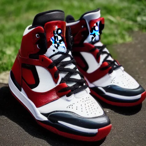 Prompt: jordan sneakers based off ironman