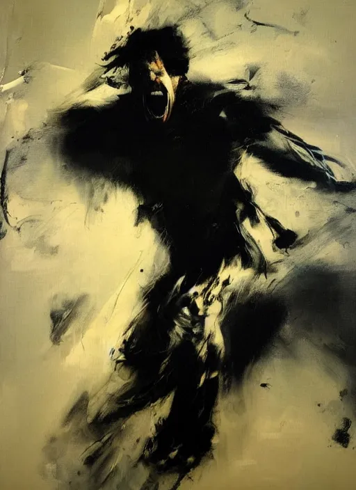 Image similar to angry joe screaming, painting by phil hale, fransico goya,'action lines '!!!, graphic style, visible brushstrokes, motion blur, blurry