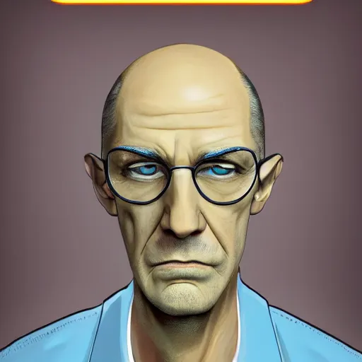 Image similar to A middle-aged Dr. Venture in real life with a hooked nose, a long gaunt face and skinny body and neck, very thin and bald, realistic, very realistic, hyperrealistic, highly detailed, very detailed, extremely detailed, detailed, digital art, oil painting, trending on artstation, headshot and bodyshot, detailed face, very detailed face, extremely detailed face, HD Quality, 8k resolution, very very detailed face, real life