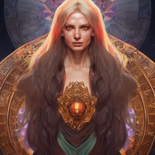 Image similar to Three quarters portrait of a necromancer sorcerer, highly detailed, digital painting, art by Stanley Lau and Artgerm and magali villeneuve and Alphonse Mucha, artstation, octane render, cgsociety