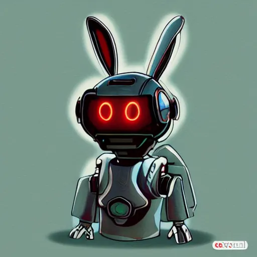 Prompt: rabbit robot in the style of huachong artstation