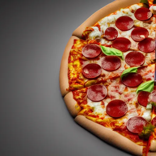 Image similar to pizza for eyes on Super Maria, octane, vray, render