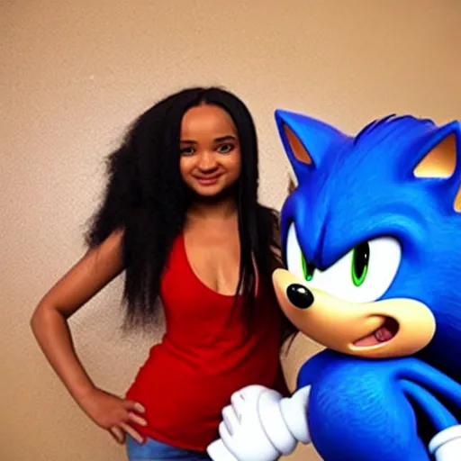 Image similar to kyla pratt meets sonic the hedgehog in the sonic universe