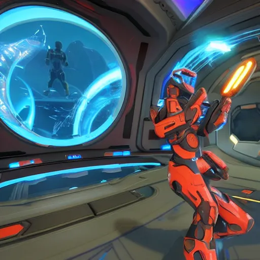 Image similar to splitgate : halo with portals