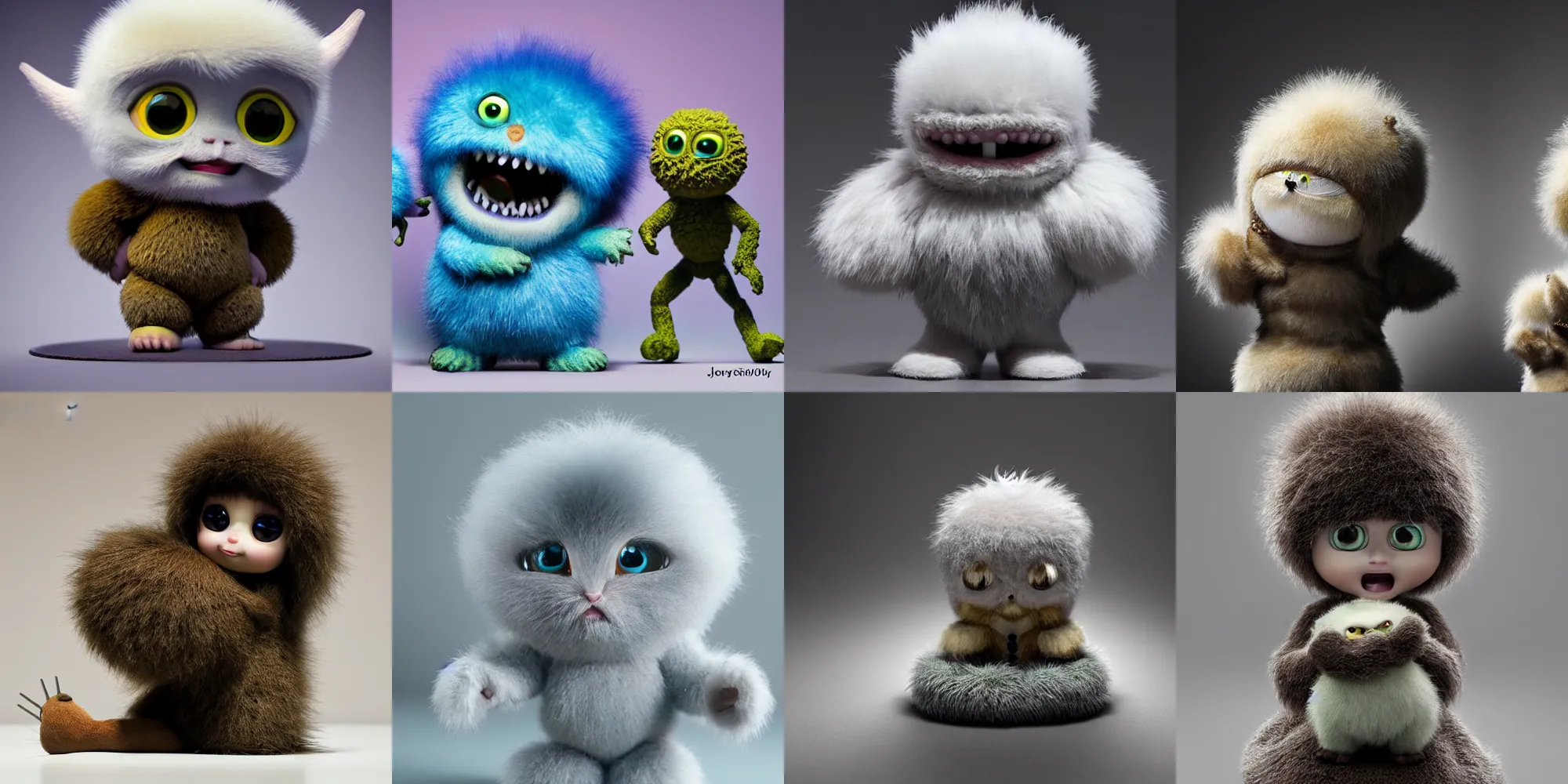 Prompt: fluffy ebay product, beautiful cute baby, cute miniature resine action figure, High detail photography, 8K, 3d fractals, cute pictoplasma, one simple ceramic tintoy fury fury fury fur monster emperor Figure sculpture, 3d primitives, in a Studio hollow, by pixar, by jonathan ive, cgsociety, simulation