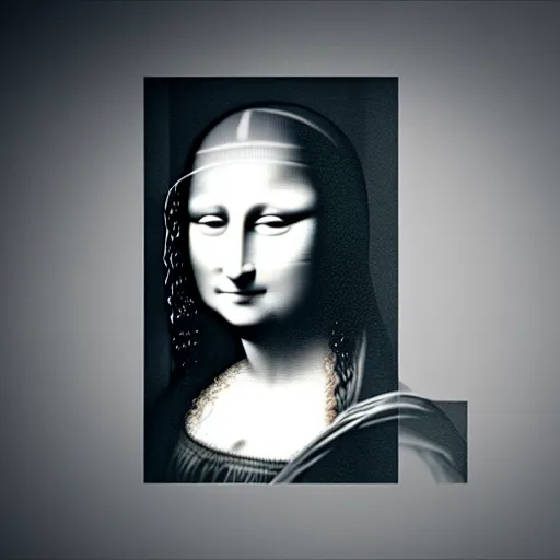 Image similar to 3 d render of mona lisa the person, walking down the street of new york city