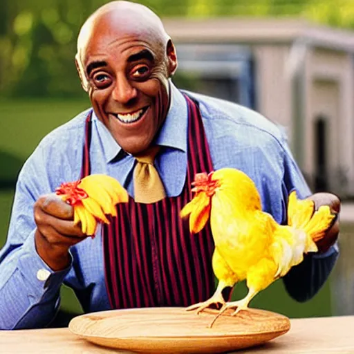 Image similar to ainsley harriot juggling chickens