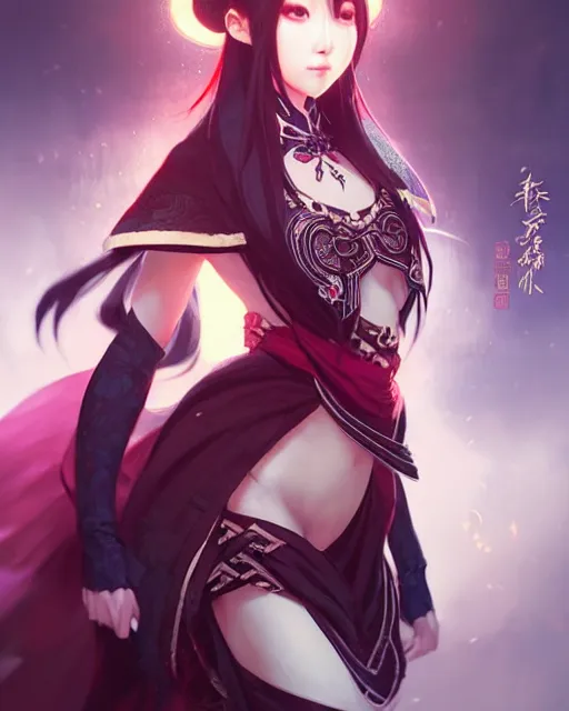 Image similar to charming character yae miko from video game genshin impact, dark aesthetic, intricate, elegant, sharp focus, illustration, highly detailed, digital painting, concept art, matte, art by wlop and artgerm and greg rutkowski and ross tran, masterpiece