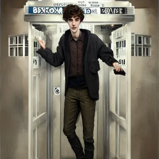 Prompt: portrait of a hybrid of benedict cumberbatch and freddie highmore and and timothee chalamet in the tardis, photo realistic, highly detailed, perfect face, fine details, by ha gyung, zac retz, peter mohrbacher, hans thoma, greg rutkowski, alexandros pyromallis