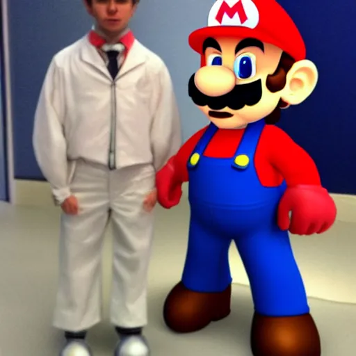 Prompt: mario dressing up as walter white